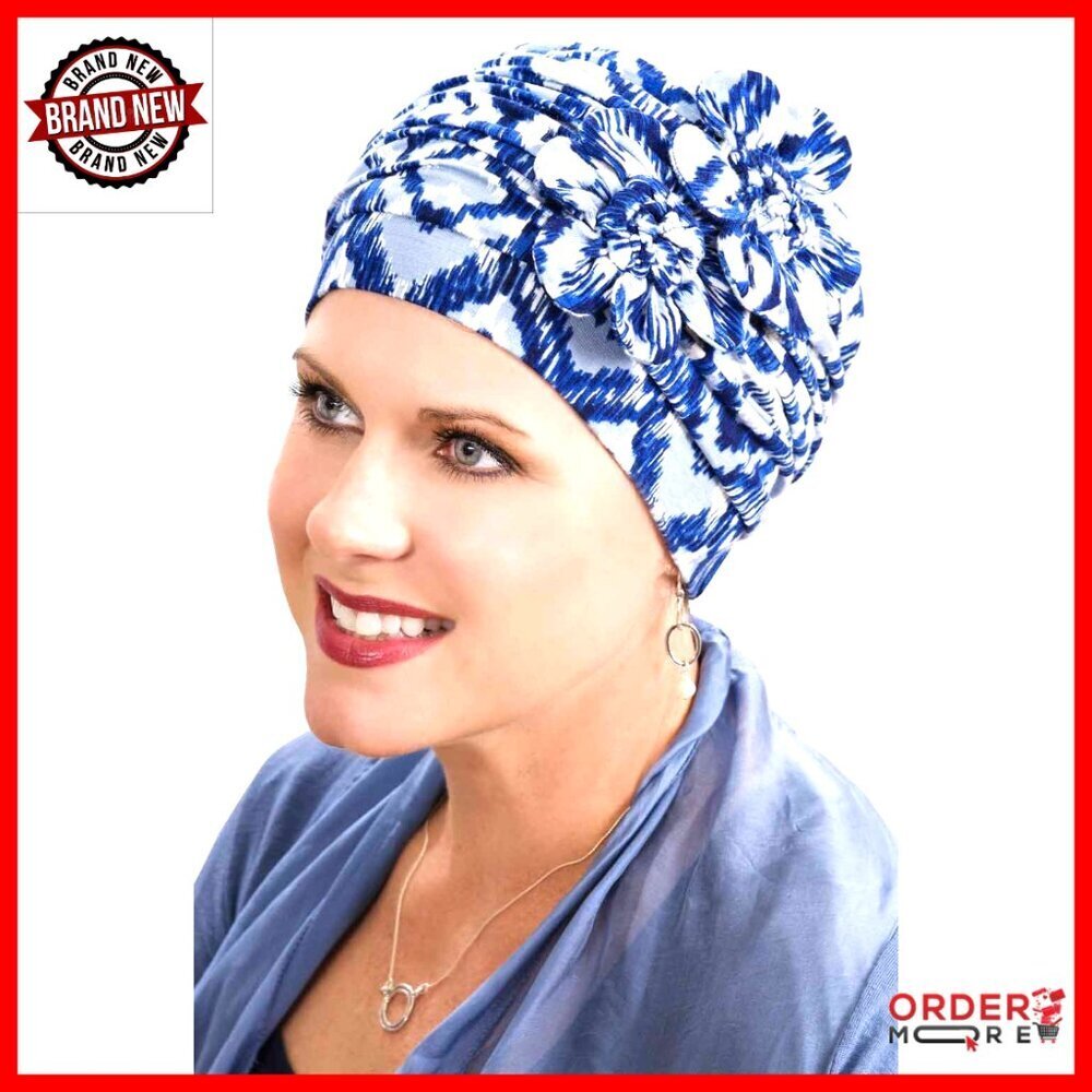 Soft Viscose Bamboo Flapper Turban Hat for Sensitive Scalps